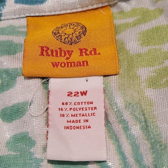 Ruby Rd Sz 22W Plus Sparkly Leopard Print Button Down Blouse 524 - Picture 7 of 8